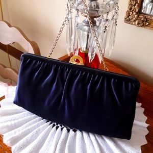 VTG BLACK SATIN "MARDANE" PURSE W/ MIRROR!